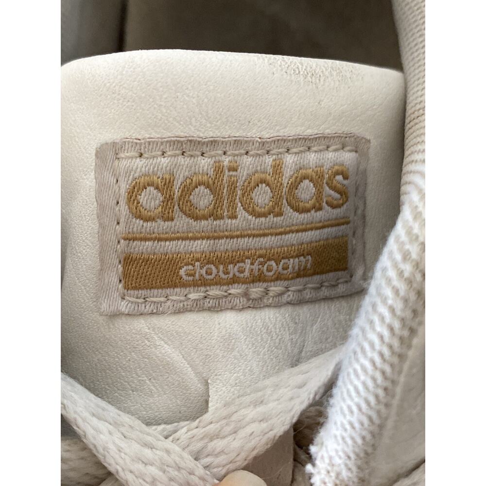 Adidas Neo Cloudfoam Advantage White Leather Shoes Sneakers US 7 Lace Up - Picture 9 of 10